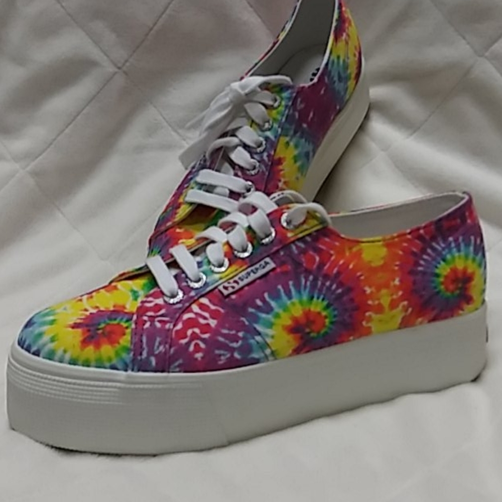 Superga Tie Dye platform canvas sneaker Size 8 - Picture 5 of 7